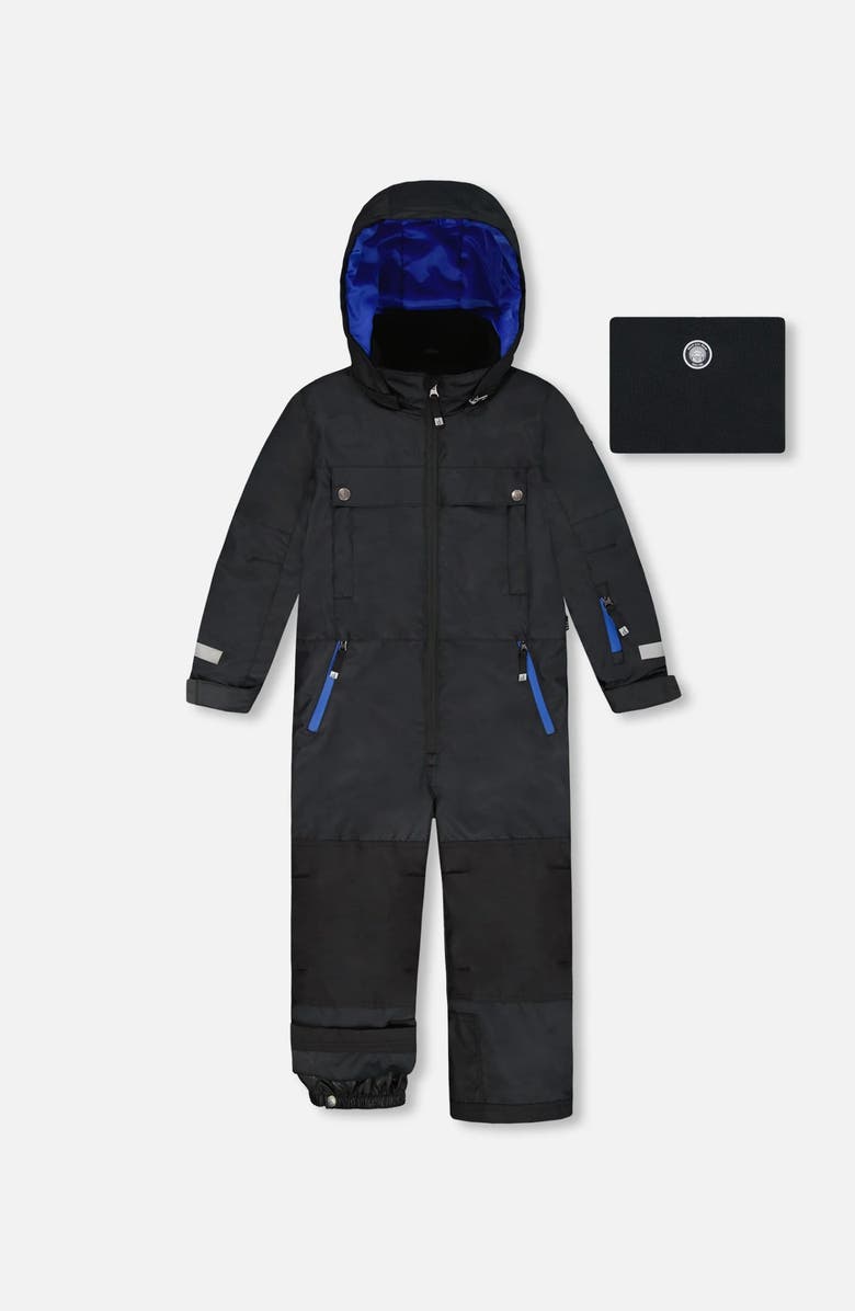 Deux par Deux Solid One-Piece Teknik Snowsuit, Main, color, Black