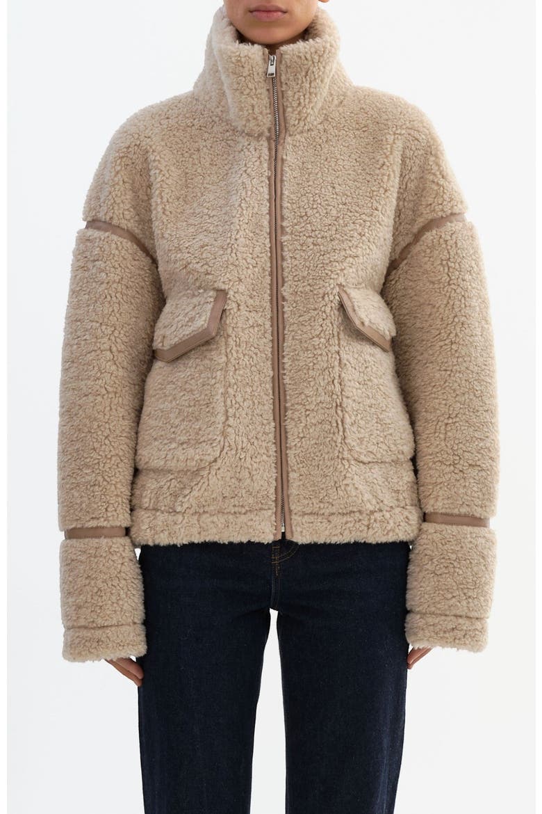 BRENNA |Teddy Fleece Jacket, Alternate, color, Beige