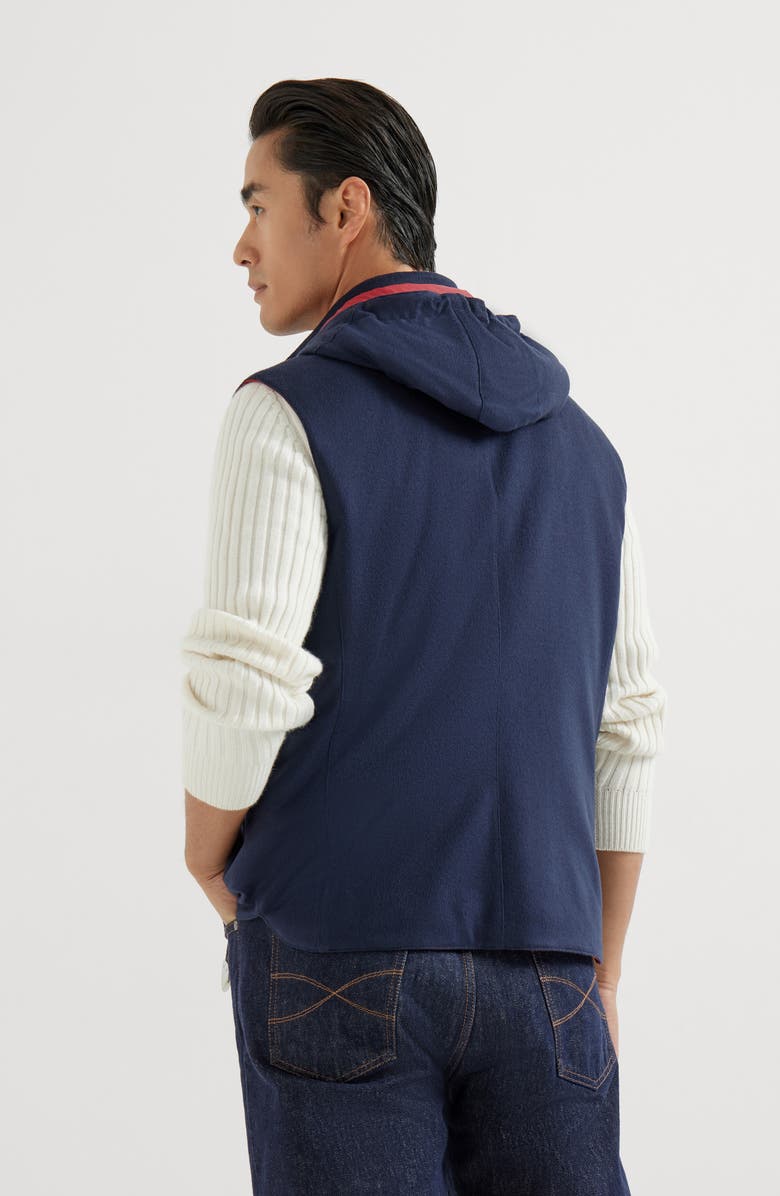 Brunello Cucinelli Cashmere flannel vest, Alternate, color, Blue