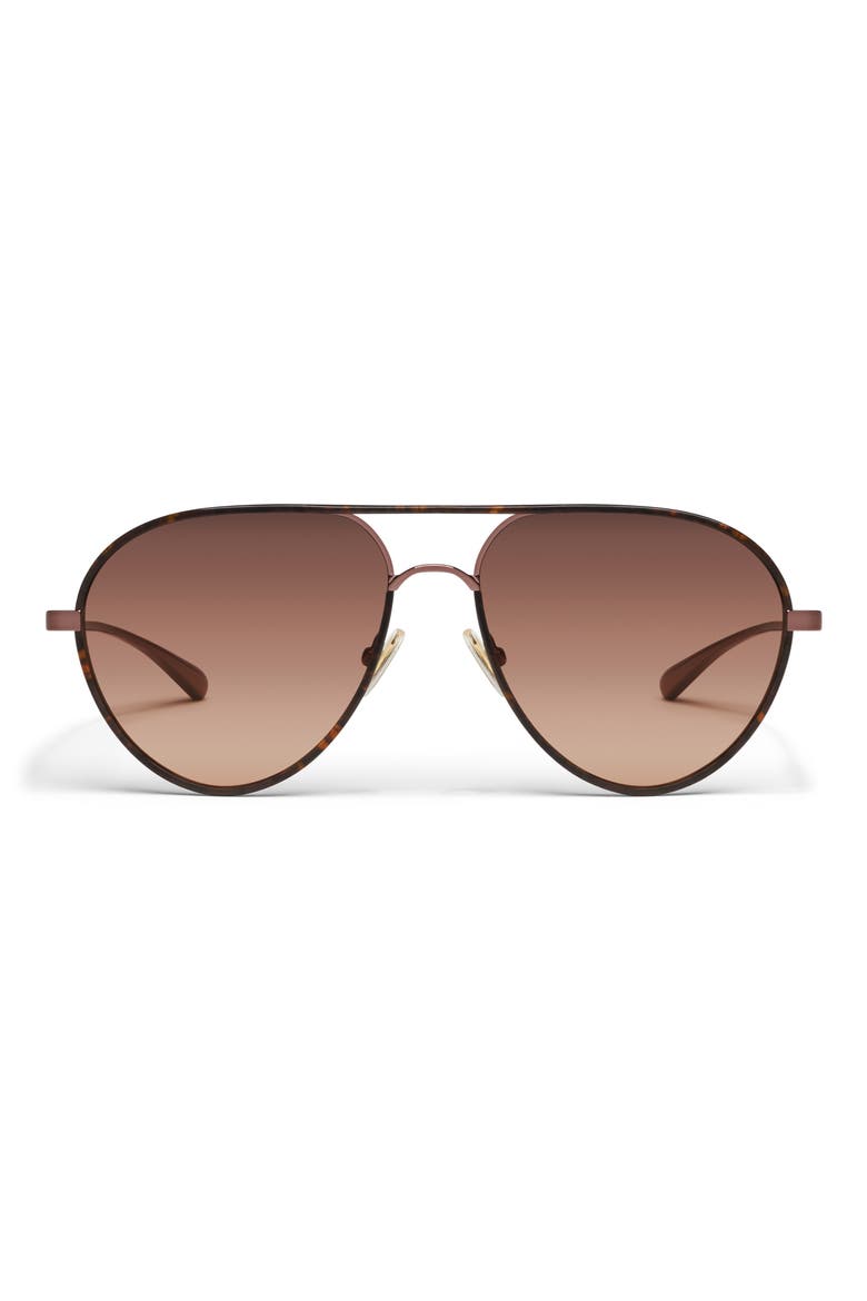 Say Less 59mm Aviator Sunglasses, Main, color, DARK TORT/ BROWN FAWN