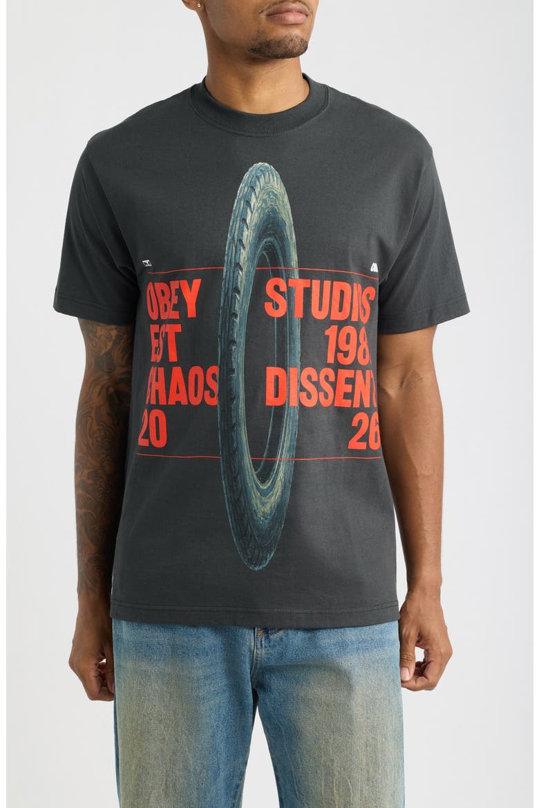 Chaos Dissent Graphic Cotton T-Shirt, Main, color, VINTAGE BLACK