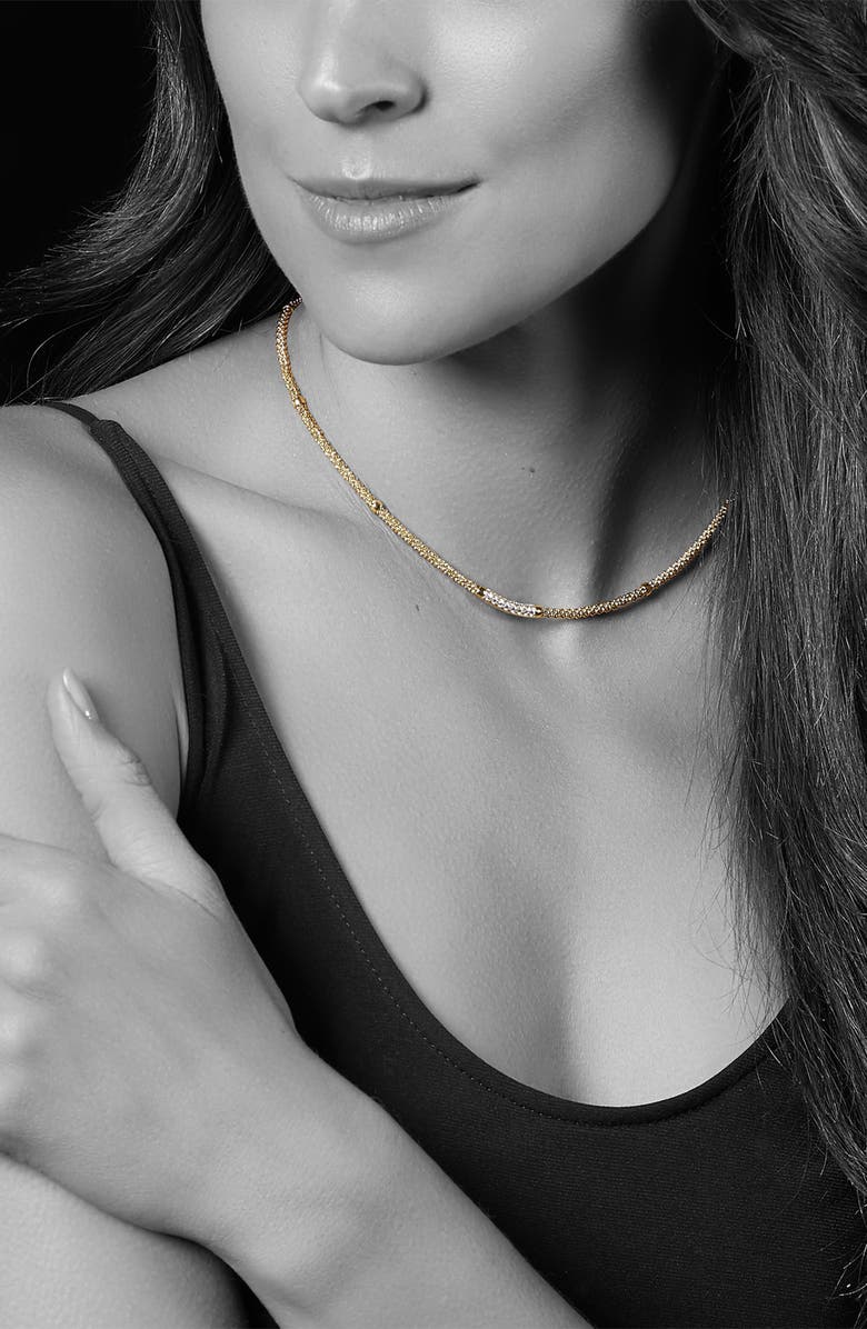 LAGOS Caviar Pavé Diamond Rope Necklace, Alternate, color, Gold