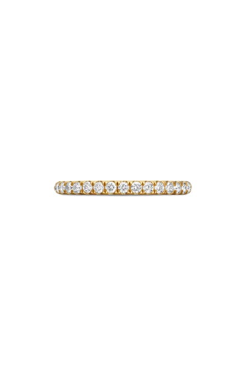 Cable Pavé Diamond Band Ring, 2mm