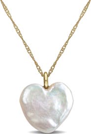 Julianna B. Cultured Pearl Heart Pendant Necklace 14k