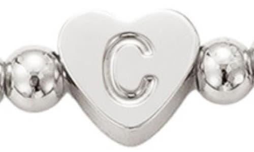 Adornia Beaded Initial Charm Bracelet Set In Silver
