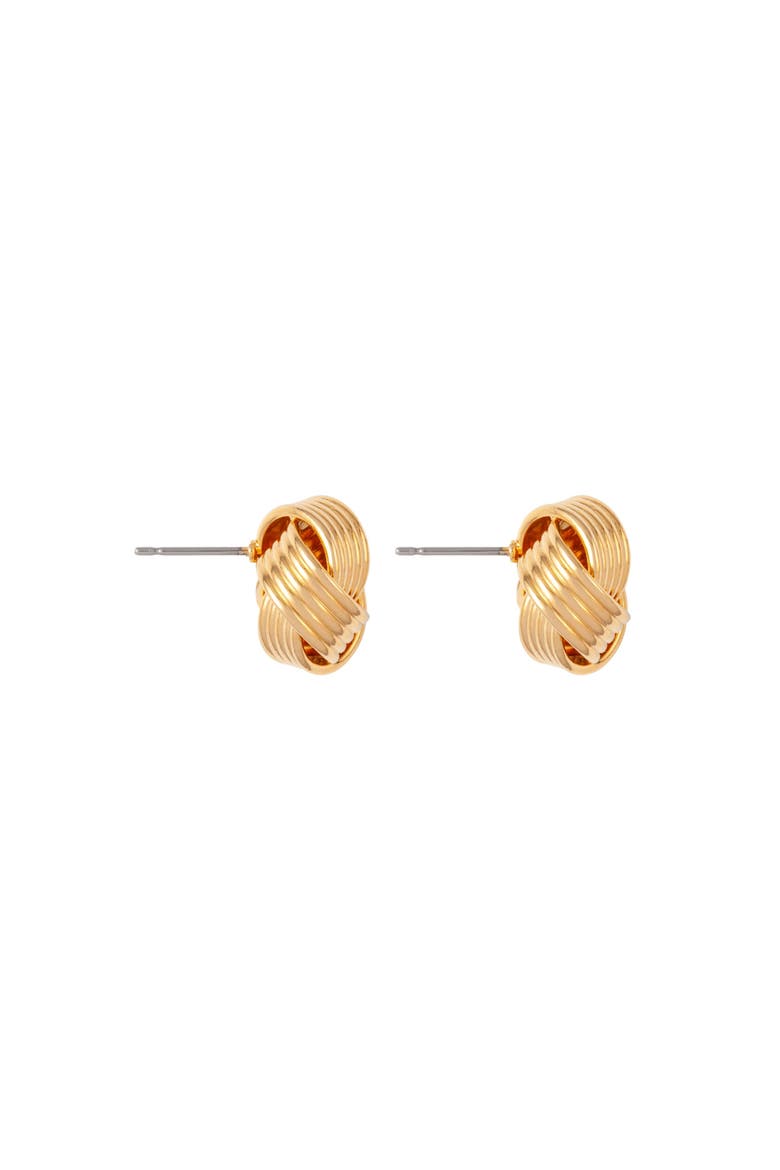 1980s Vintage Knot Ribbed Post Earrings, Alternate, color, Knot