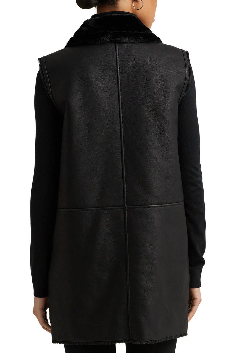 Faux Shearling Vest, Alternate, color, BLACK