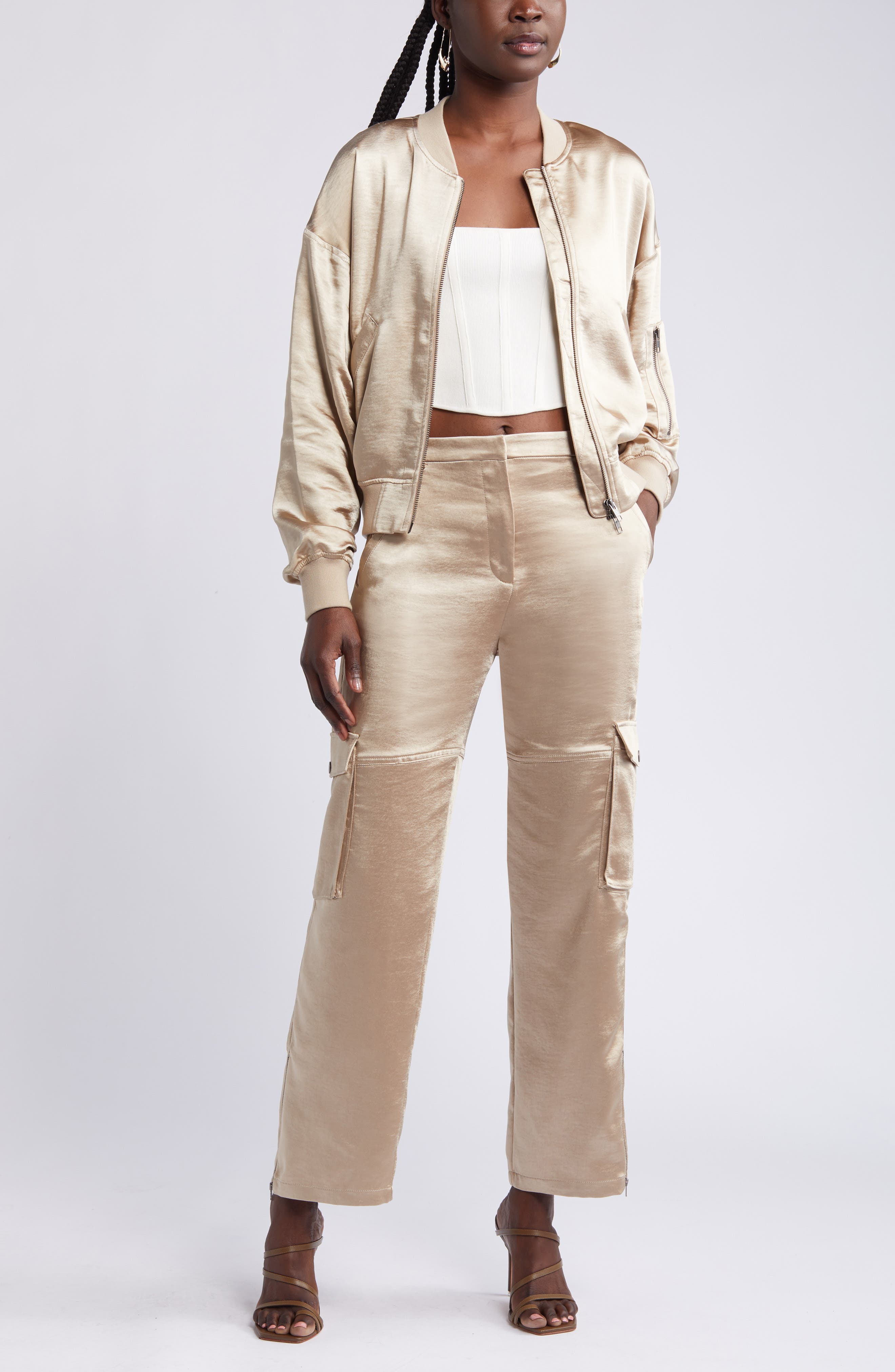 Satin Cargo Pants - image 2