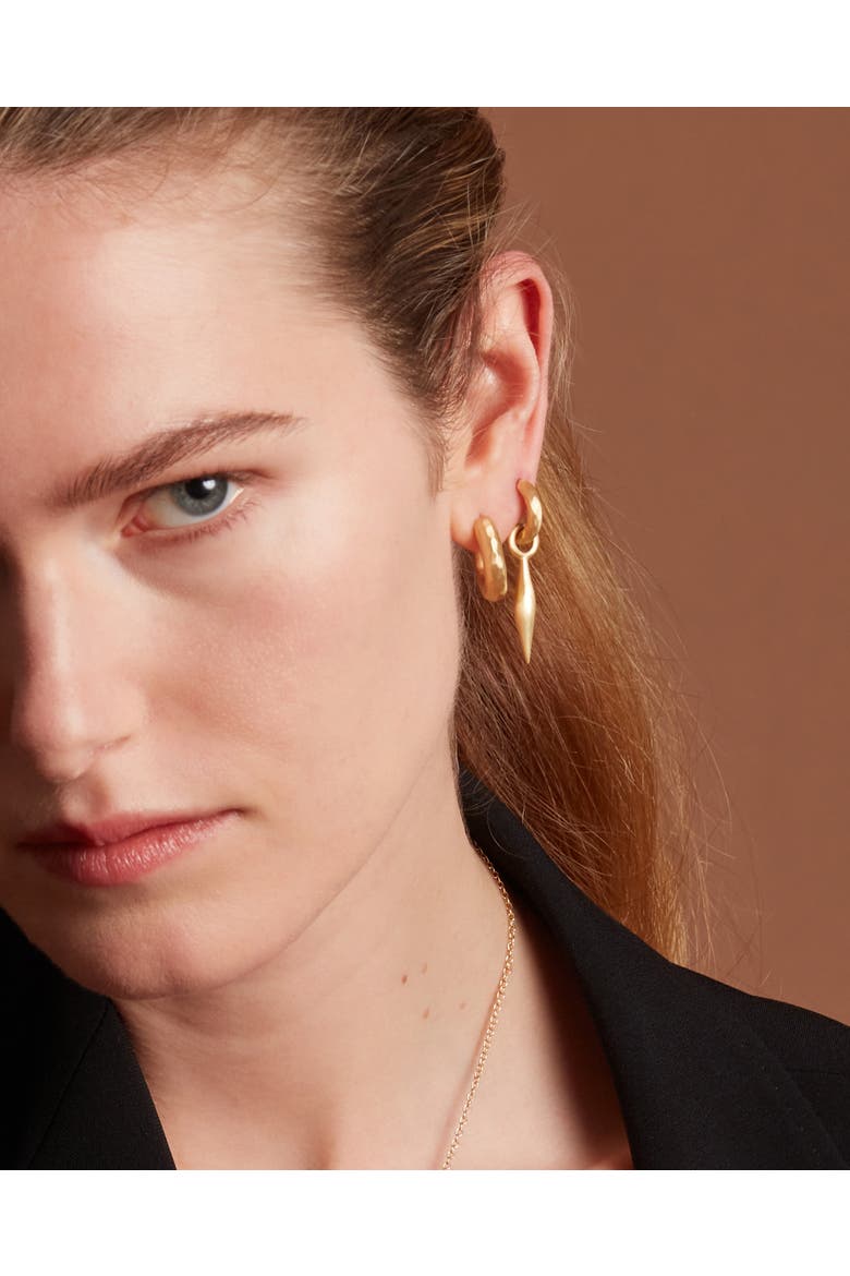 Wander Hoops Bold. Handmade in Italy, Alternate, color, Gold Plated