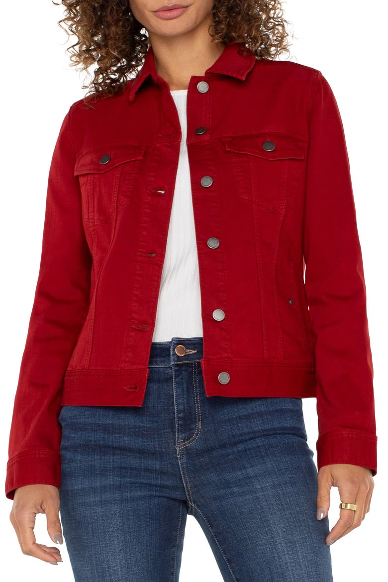Liverpool Denim Trucker Jacket, Main, color, CARNELIAN