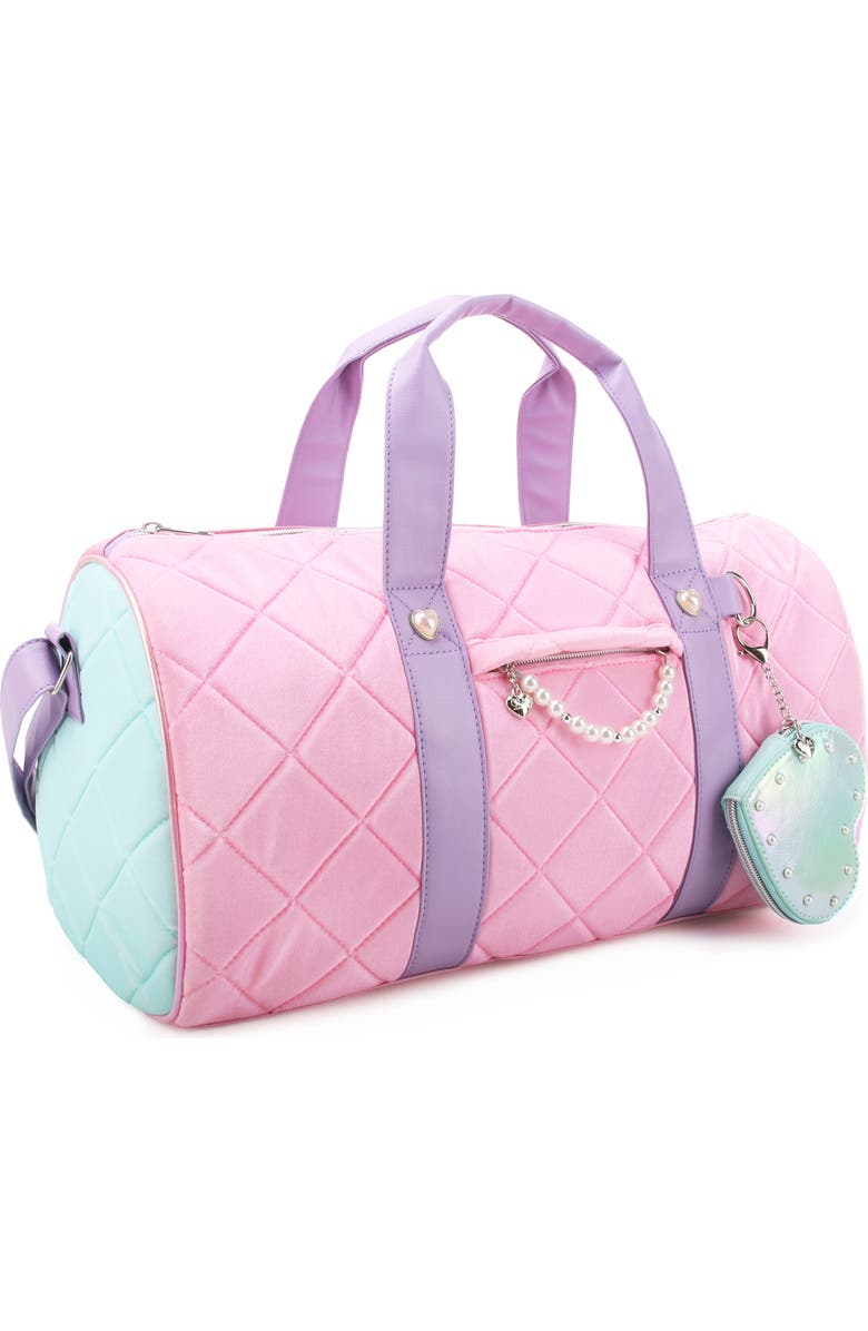 OMG Accessories Kids' Large Quilted Duffle Bag, Alternate, color, Pink