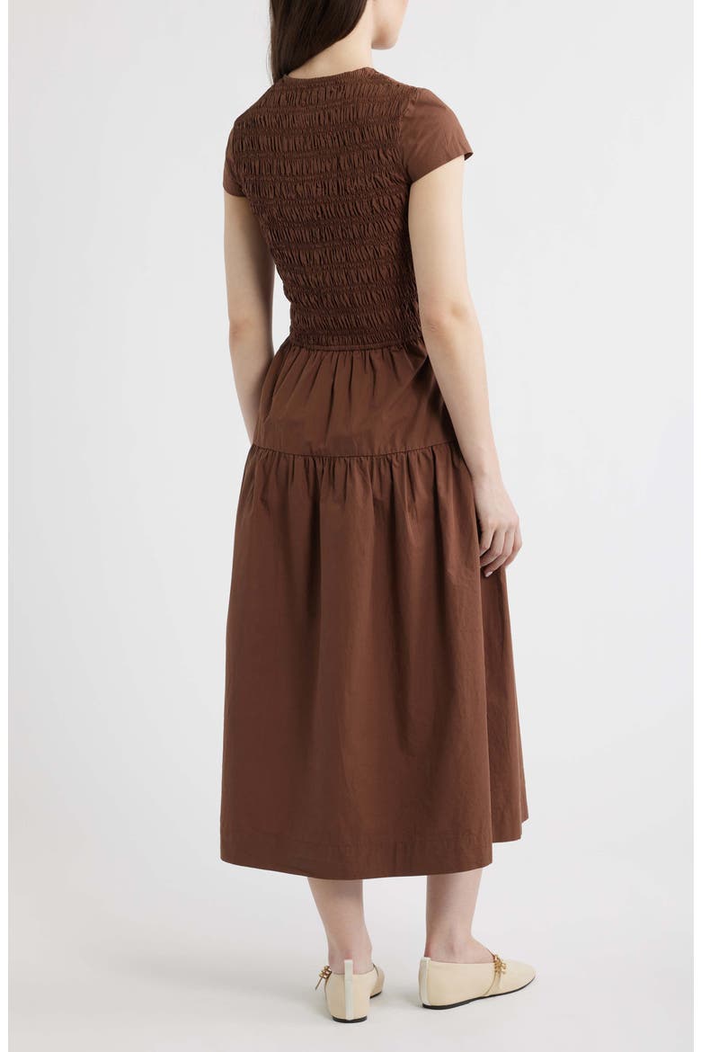 Ebba Cutout Detail Organic Cotton Dress, Alternate, color, CHOCOLATE