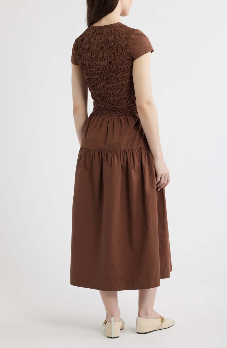 Damson Madder Ebba Cutout Detail Organic Cotton Dress, Alternate, color, Chocolate