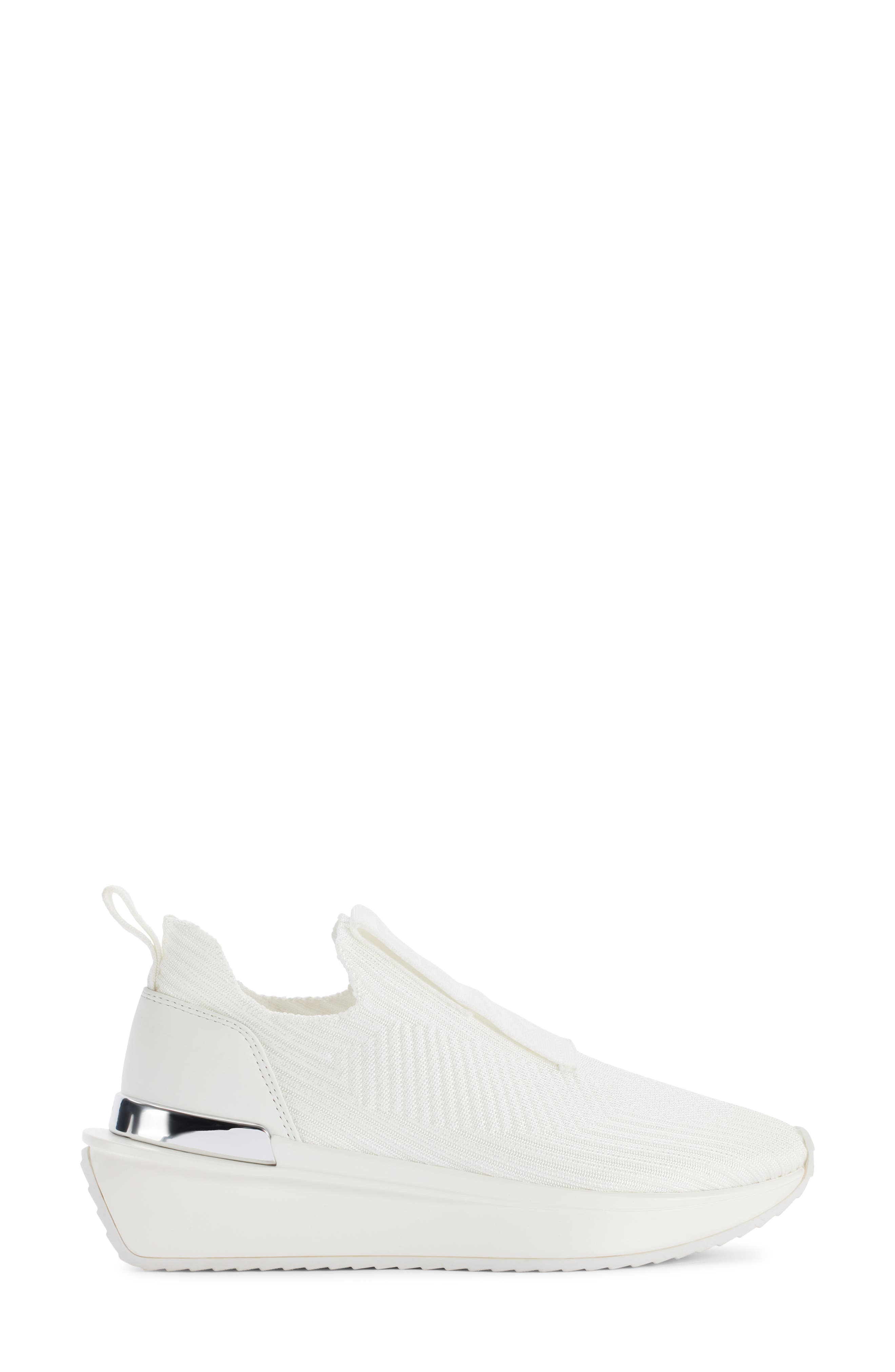 DKNY Alicia Knit Sneaker, Alternate, color, Bright White