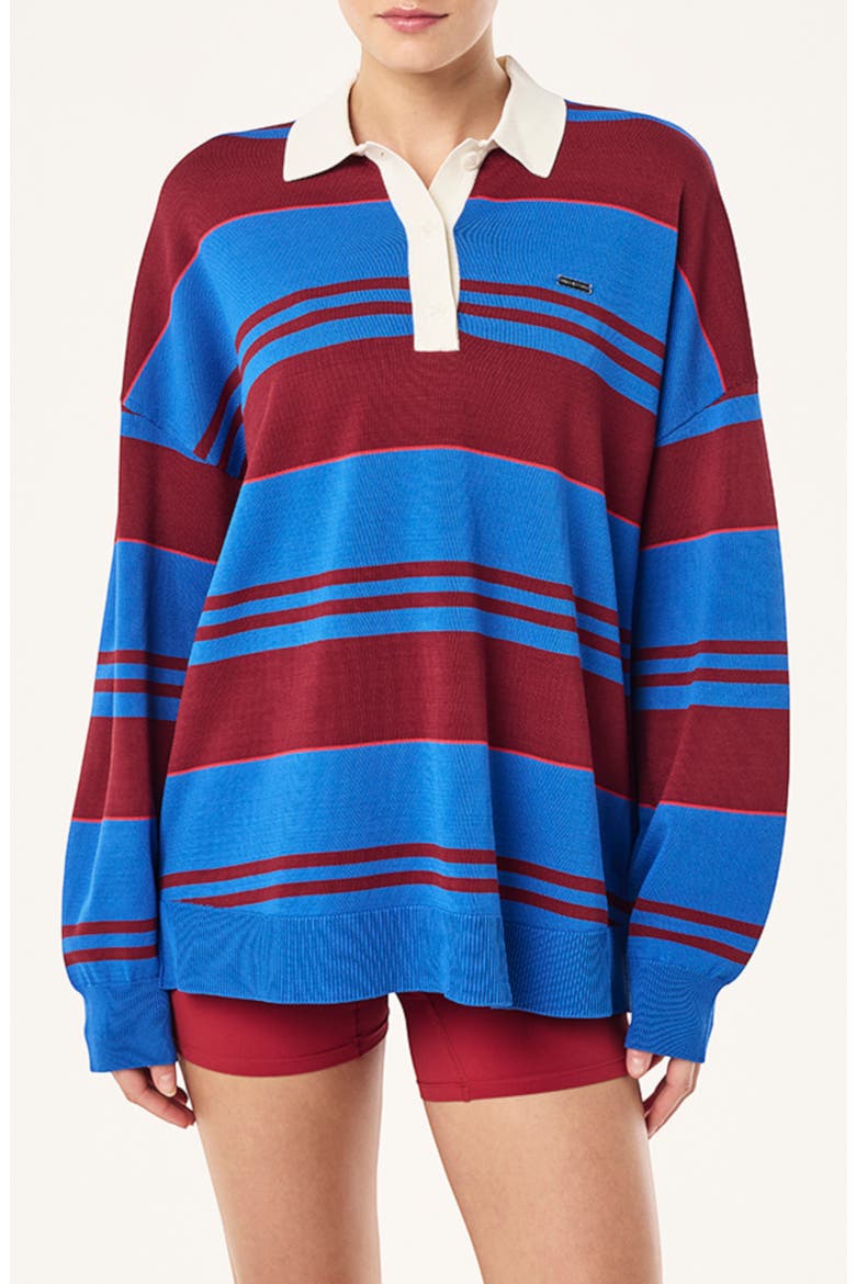 Strata Striped Long Sleeve Top, Main, color, PALACE BLUE STRIPE