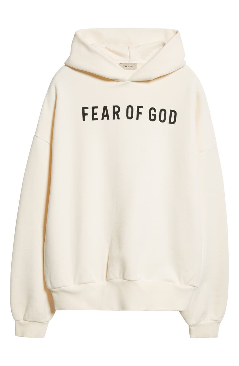 Fear of God Cotton French Terry Logo Hoodie, Alternate, color, White