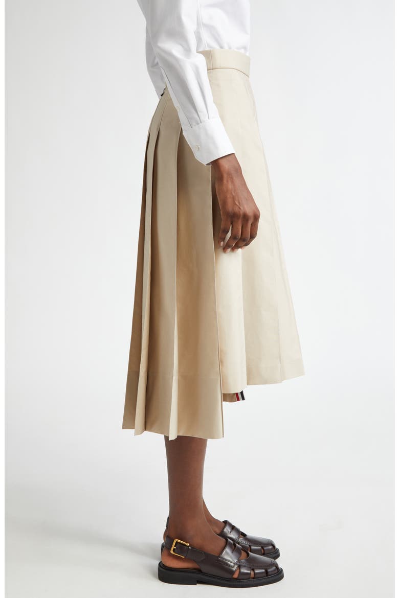 Drop Back Pleated Skirt, Alternate, color, KHAKI