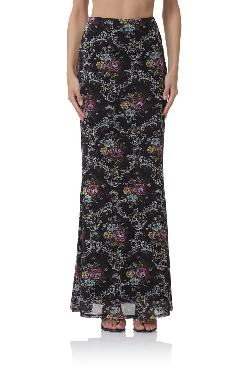 AFRM Tegan Floral Maxi Skirt, Main, color, Ornate Floral