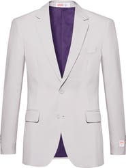 OppoSuits Groovy Grey Slim Fit Two-Piece Suit & Tie Set