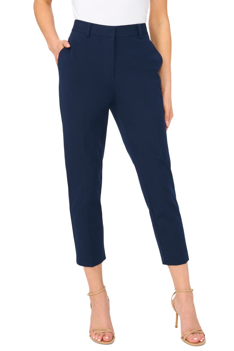 High Waist Crop Tapered Pants, Main, color, CLASSIC NAVY