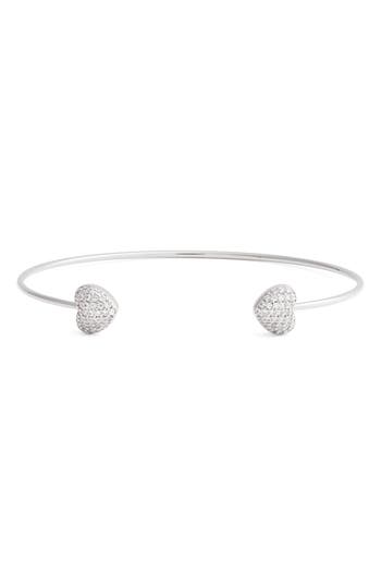 Nordstrom Demi Fine Heart Accent Cuff Bracelet In Silver