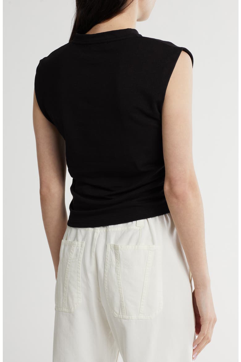 Ruched Side Muscle Tee, Alternate, color, BLACK
