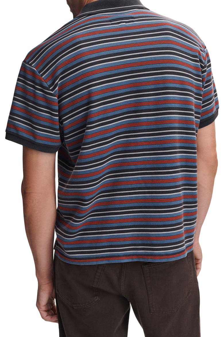 Striped Pique Polo, Alternate, color, NVYMT