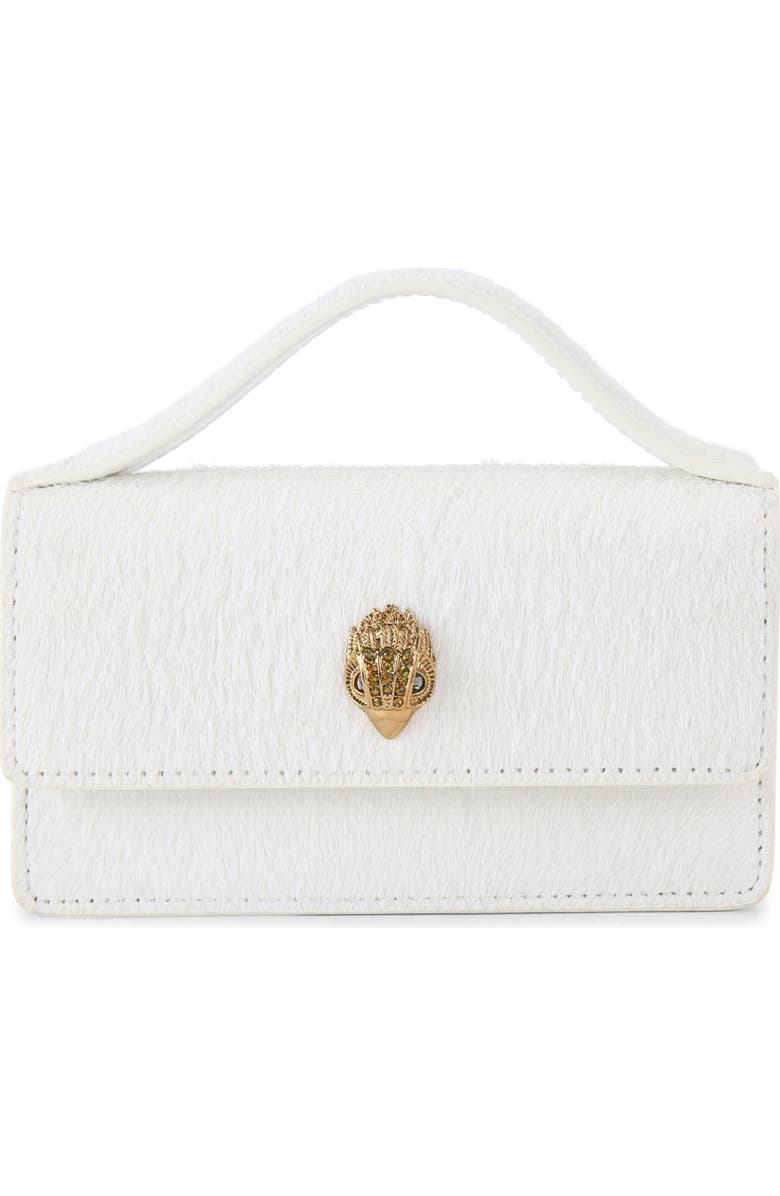 Kurt Geiger London Extra Small Bond Genuine Calf Hair & Leather Top Handle Bag, Main, color, White