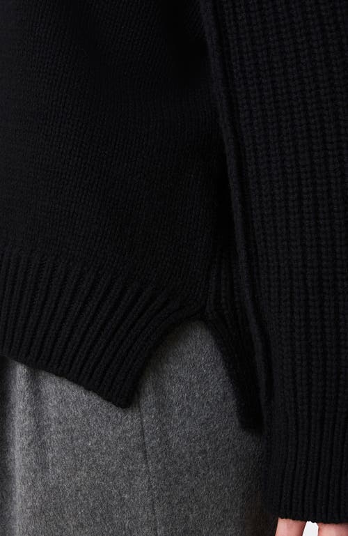 Another Tomorrow Oversized Luxe Crewneck In Black