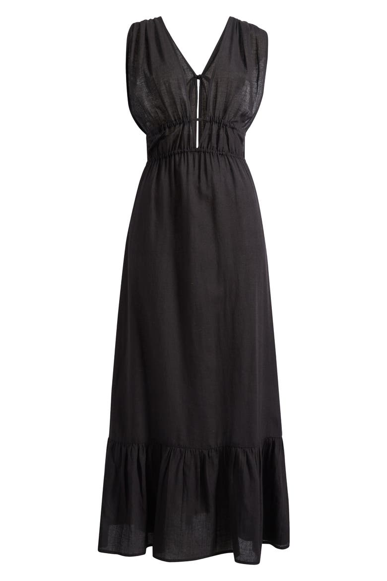 ruched cover up dress Enjoy Your Vacation Linen Blend Ruched Shoulder Drape Loose Cover Up roschic