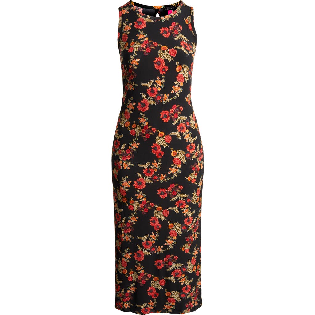 Vince Camuto Floral Sleeveless Jersey Maxi Dress