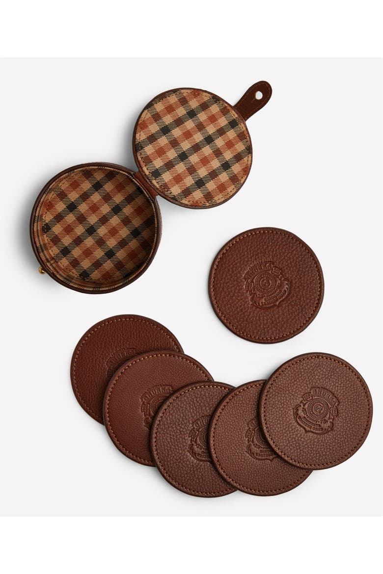 Coaster Set No. 247, Alternate, color, Vintage Chestnut Leather