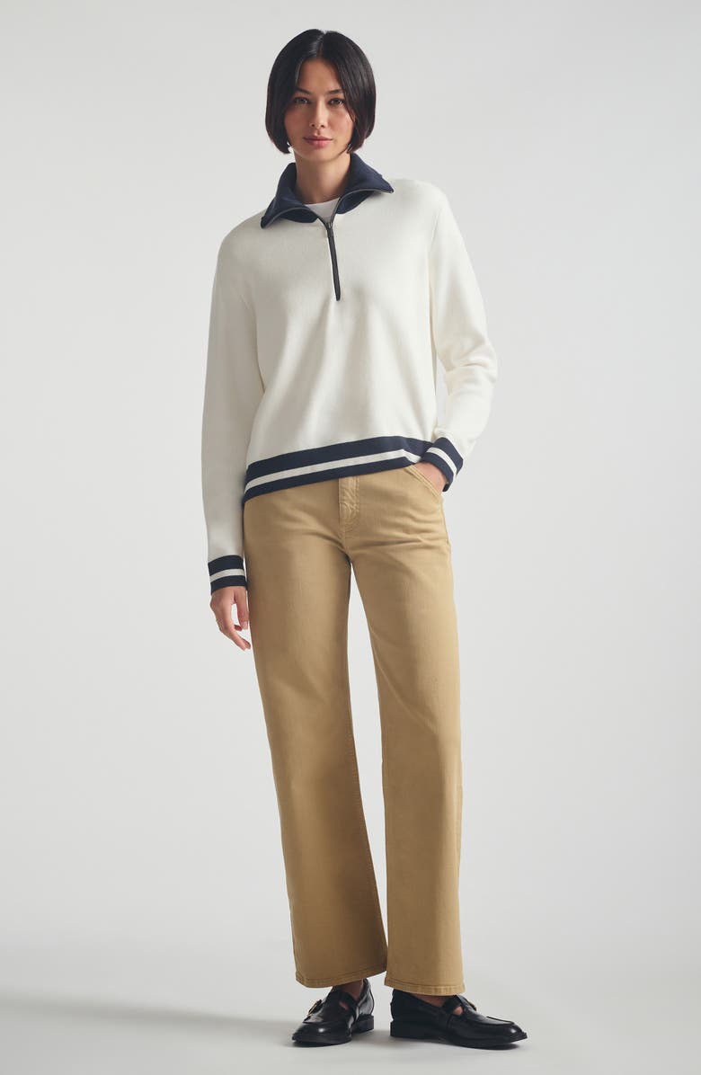 Brooklyn Industries Half Zip Sweater, Alternate, color, Antique White