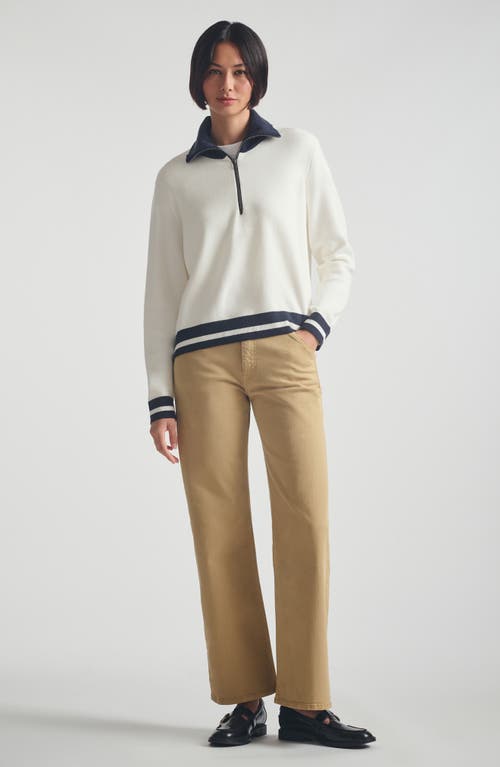 Brooklyn Industries Half Zip Sweater In White