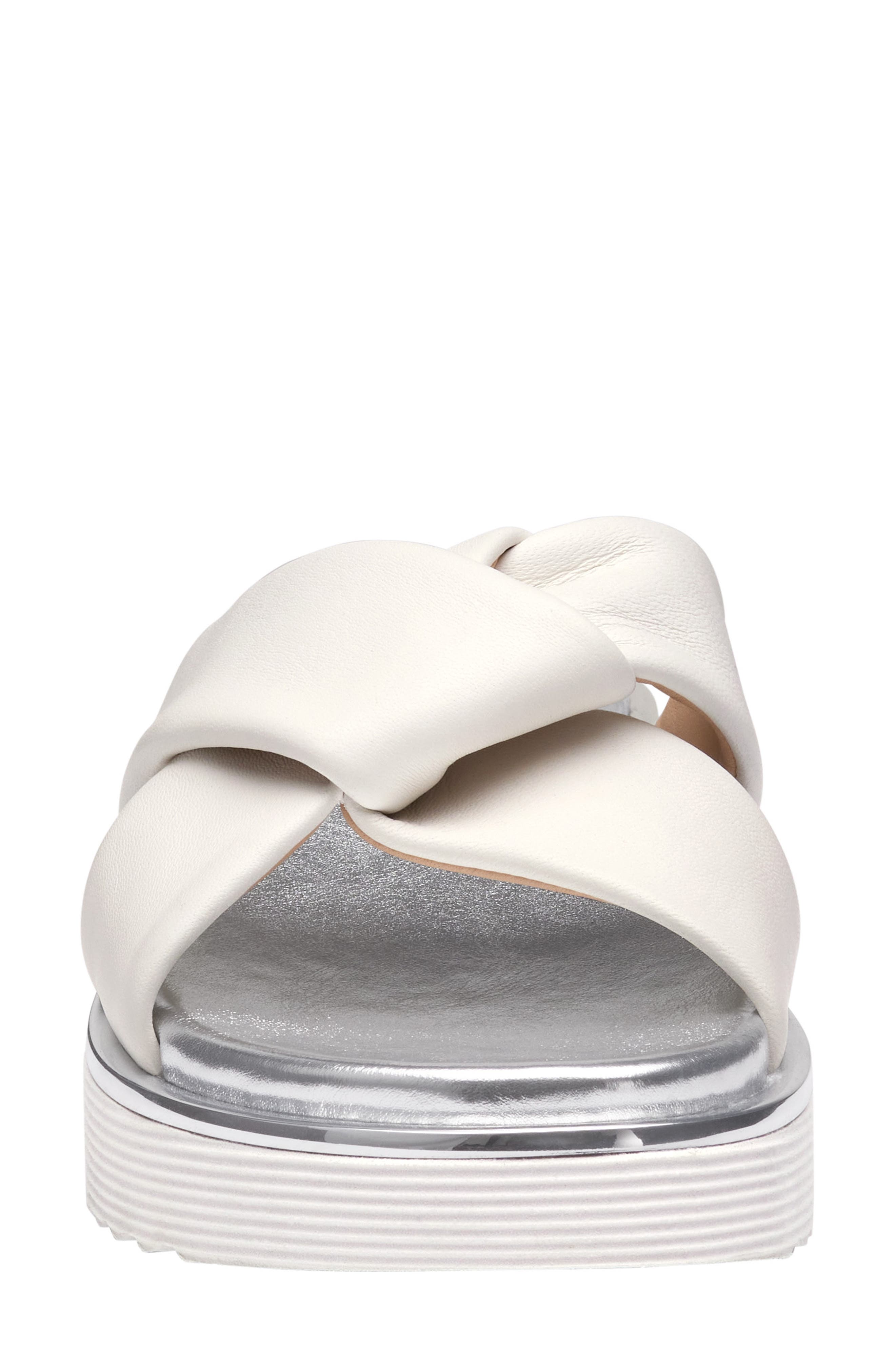 Johnston & Murphy Mitzi Platform Wedge Slide Sandal, Alternate, color, White Nappa Leather