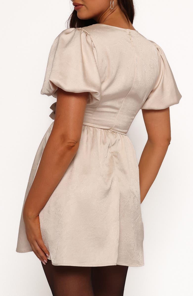 Petal & Pup Everton Textured Satin Minidress, Alternate, color, Beige