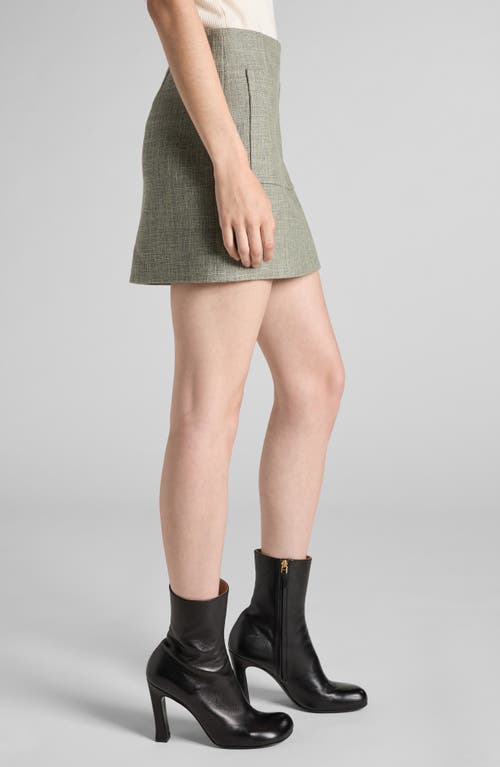 Shop Bottega Veneta Mélange A-line Miniskirt In Green/fennel/white