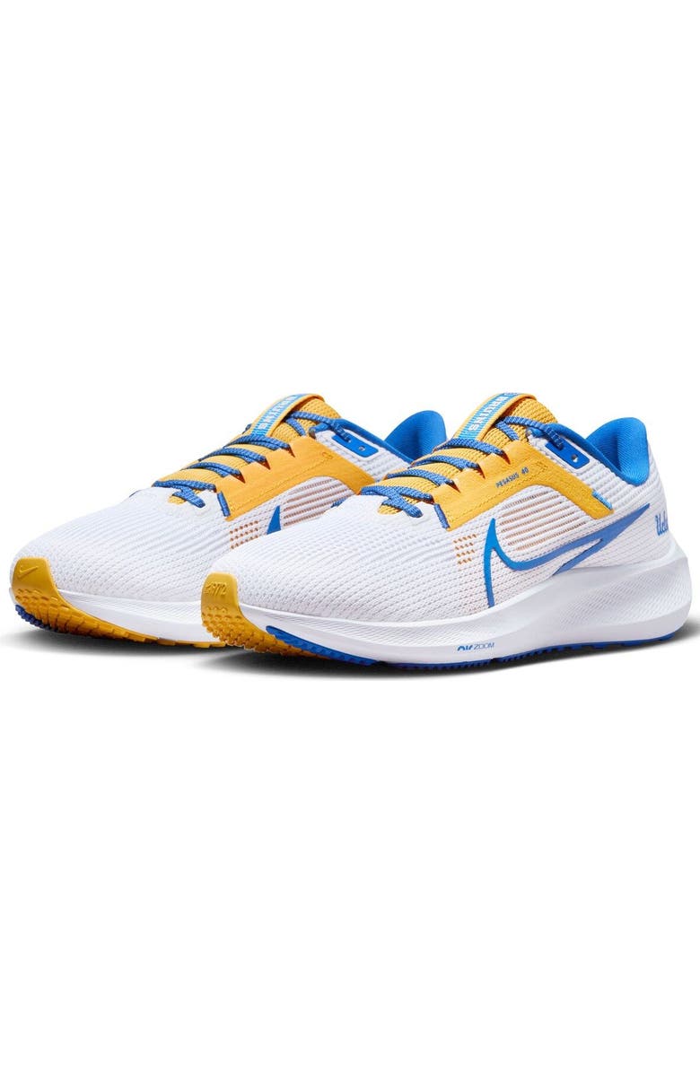 Nike Unisex Nike White UCLA Bruins Zoom Pegasus 40 Running Shoe, Main, color, White