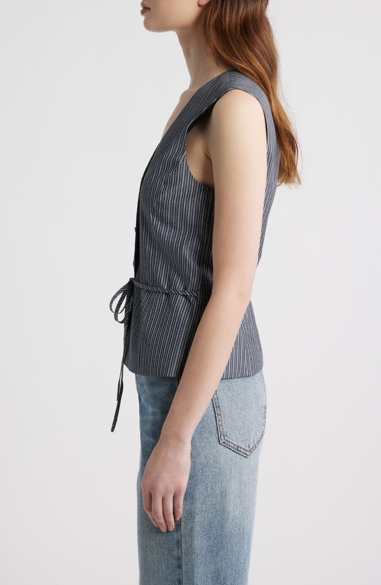 rag & bone Paulette Stripe Tie Waist Poplin Vest, Alternate, color, Salst