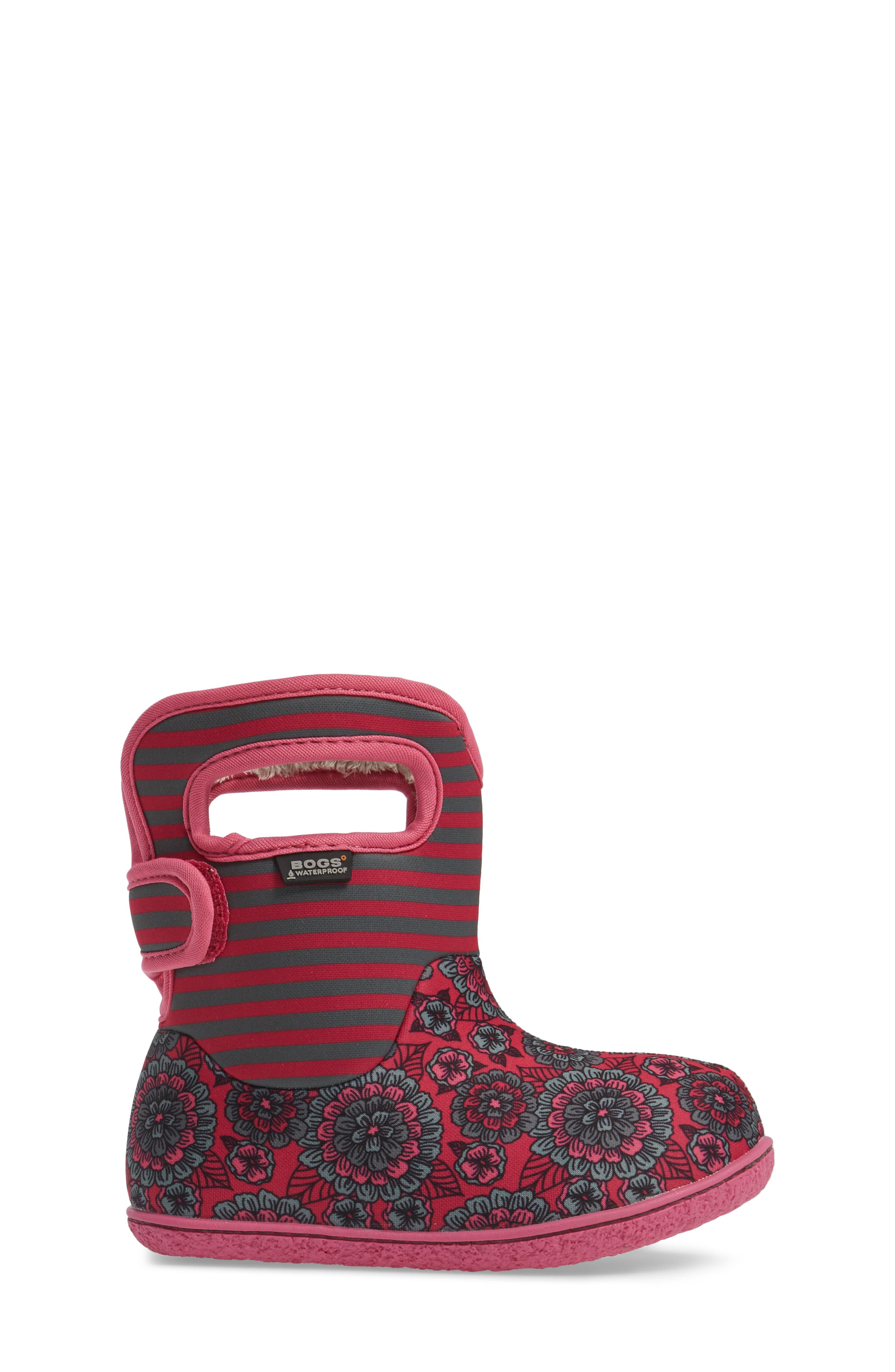 Bogs Baby Bogs Pansy Stripe Insulated Waterproof Boot, Alternate, color, 