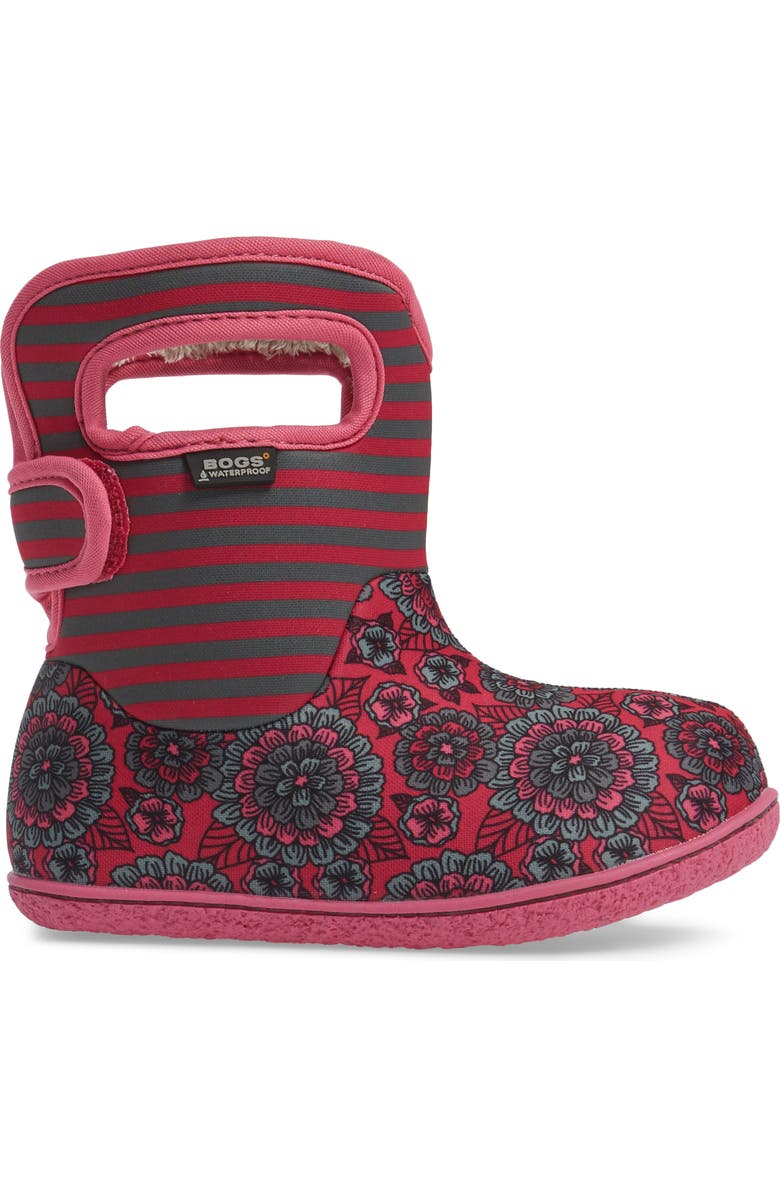 Bogs Baby Bogs Pansy Stripe Insulated Waterproof Boot, Alternate, color,