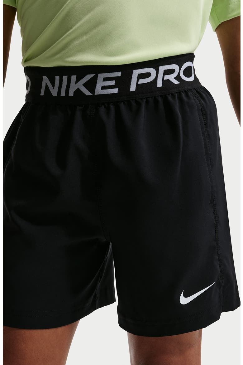Kids' Dri-FIT Shorts, Alternate, color, BLACK/ WHITE/ WHITE