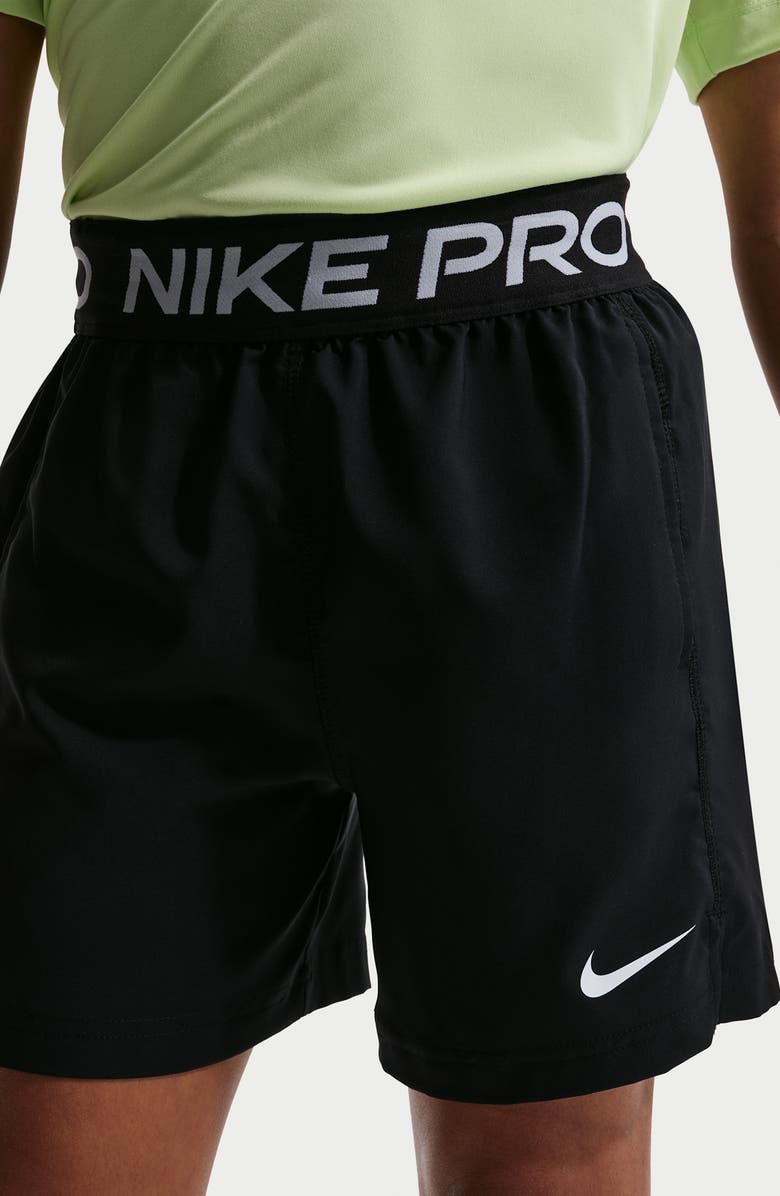 Nike Kids' Dri-FIT Shorts, Alternate, color, Black/ White/ White