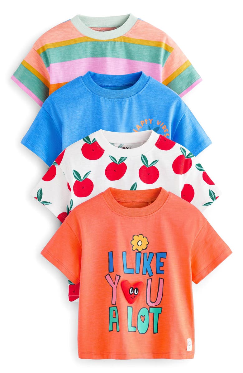 NEXT Kids' Assorted 4-Pack Cotton T-Shirts, Main, color,