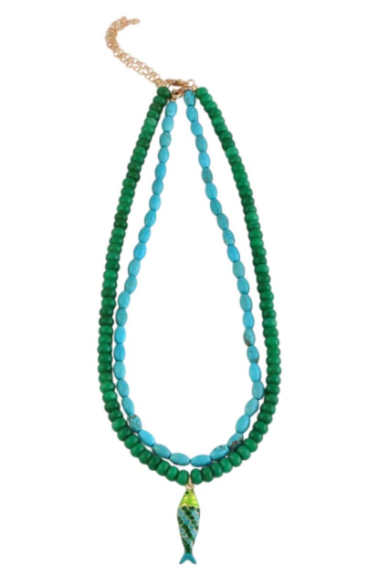 MacRae & Co. The Seaside 2-Pack Necklace Stack, Main, color, Green
