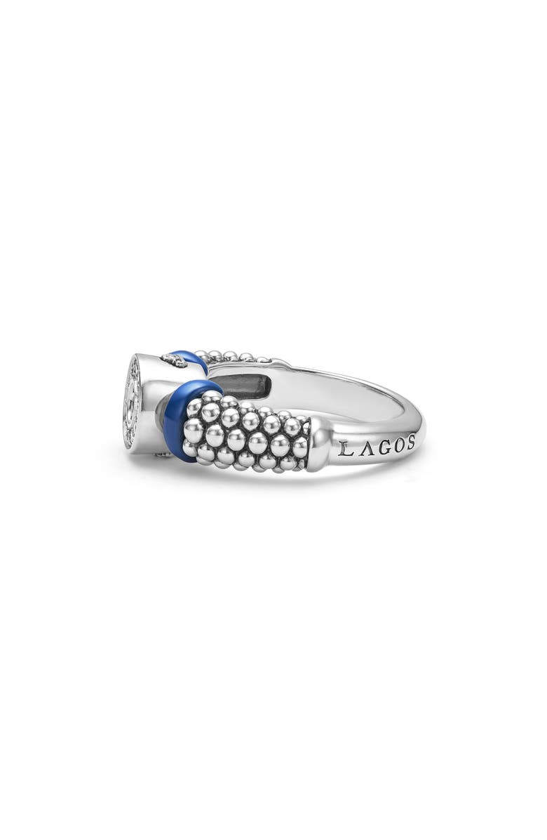 LAGOS Blue Caviar Ceramic Diamond Ring, Alternate, color, Marine