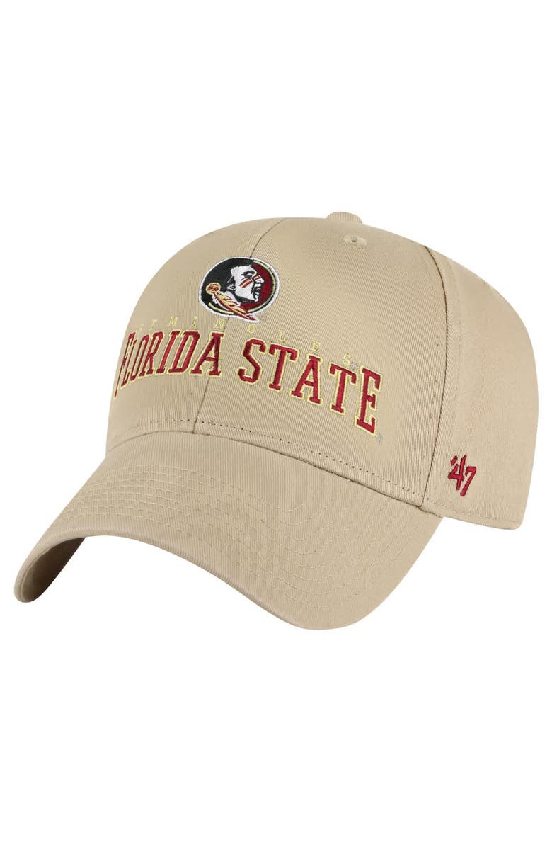 '47 Men's '47 Khaki Florida State Seminoles Powell MVP Adjustable Hat, Main, color,
