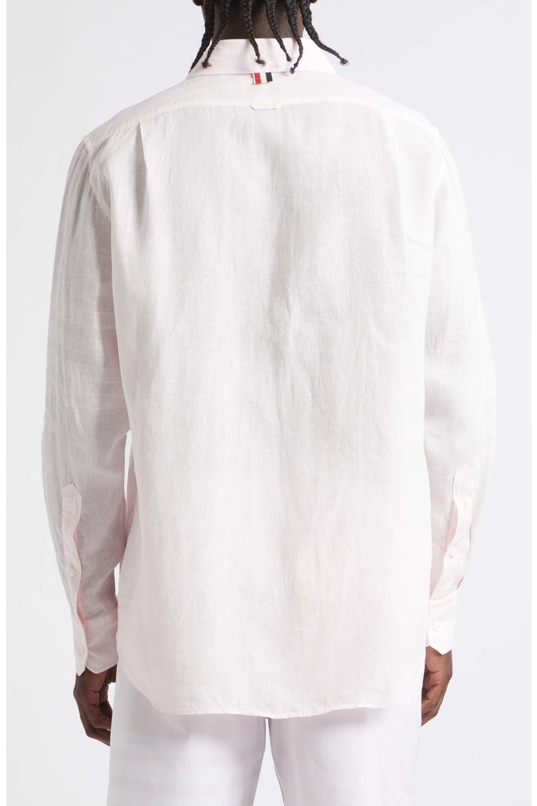 Straight Fit Garment Dye Linen Button-Down Shirt, Alternate, color, LIGHT PINK