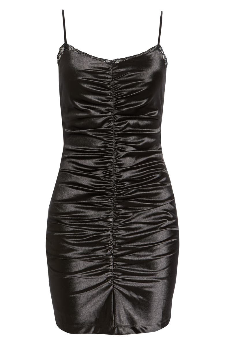 LNL Ruched Satin Cocktail Minidress, Alternate, color, 