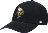 '47 Men's '47 Black Minnesota Vikings Secondary Clean Up Adjustable Hat
